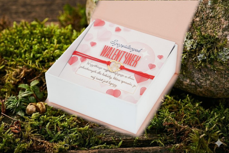 Bransoletka sznurkowa złote nieskończoność w sercu.jpg