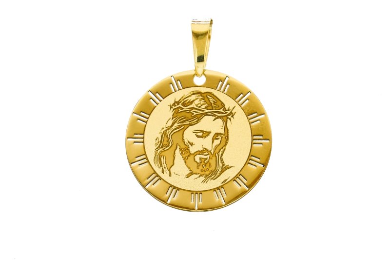 Zawieszka złota Jezus w koronie cierniowej wisior.jpg