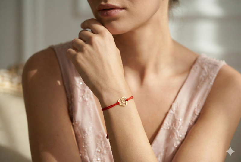 Bransoletka na walentynki złote serce z nieskończonością.png