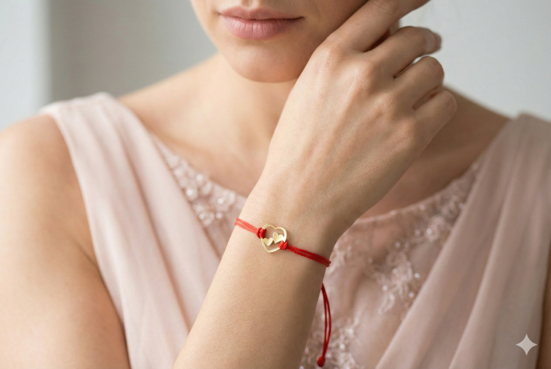 złota bransoletka sznurkowa na walentynki dwa serca.png