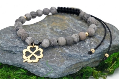 Bransoletka Złota Koniczynka (Różne Kolory) Próba 585