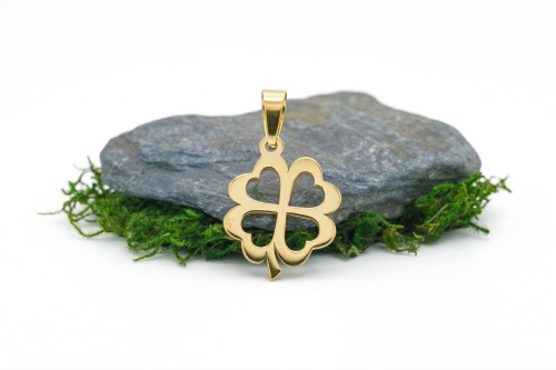 Złota Zawieszka Koniczynka Na Szczęście 375