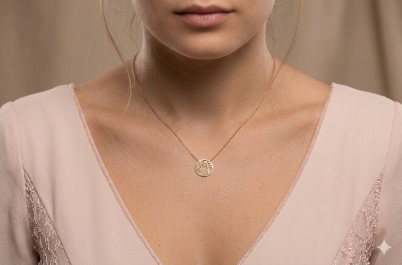 złoty naszyjnik drzewko szczęścia na kobiecie.jpg