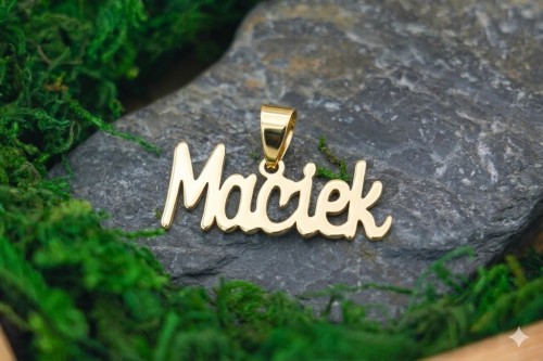 Złota Zawieszka Imię Maciek Maciej