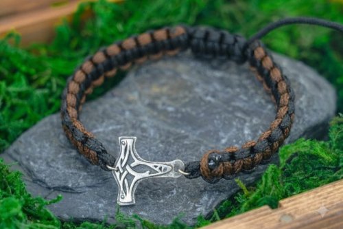 Bransoletka Srebrna Mjolnir Młot Thora