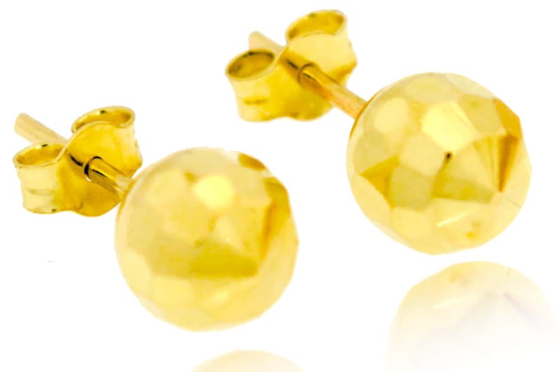 kolczyki złote diamentowe kulki
