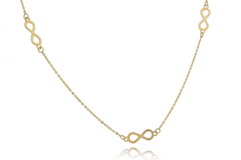 złoty naszyjnik znaki nieskończoności