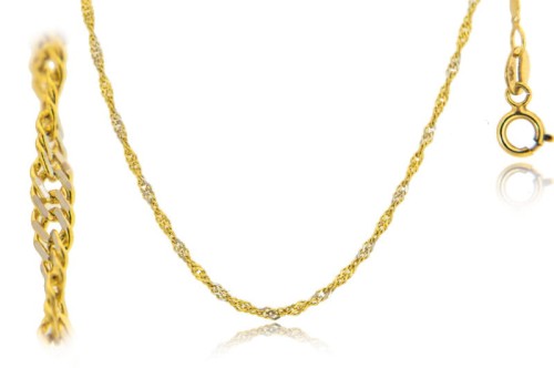 Złoty Łańcuszek Singapur 45cm 1.3g 585