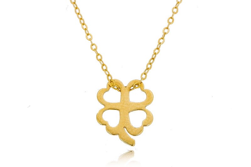 złoty naszyjnik koniczynka