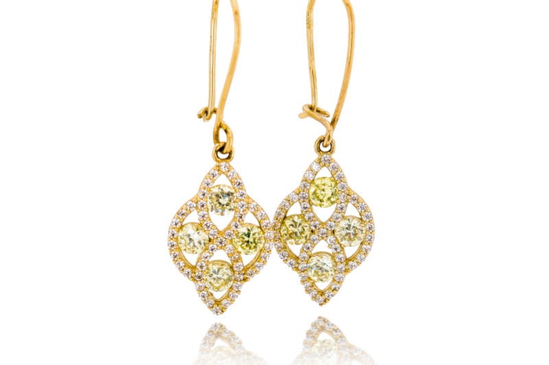 złote kolczyki z kamieniami