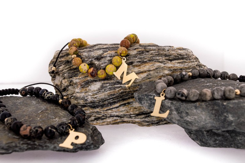 Bransoletki z Kamieniami naturalnymi i złotem.jpg