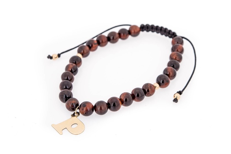 Bransoletka literka P z kamieniami i złotem.jpg