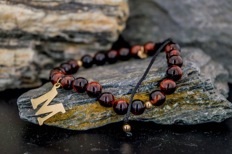 Bransoletka ze złota i naturalnych kamieni Bawole Oko.jpg