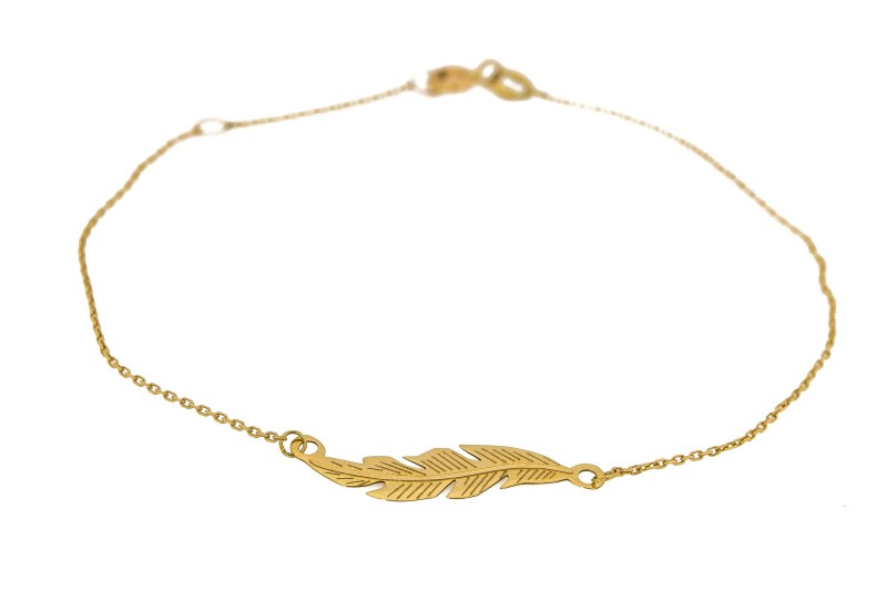 Bransoletka ze złota pióro .jpg