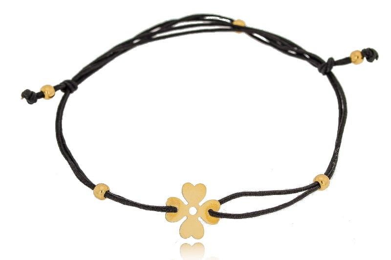 bransoletka na rzemyku koniczynka