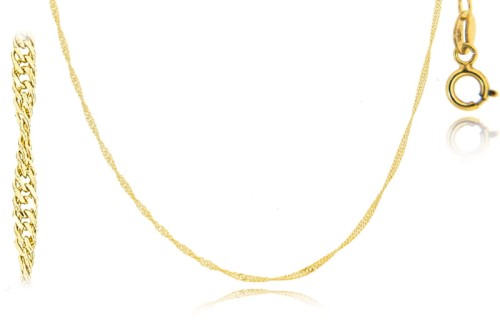 Złoty Łańcuszek Singapur  45cm 0.8g 585 