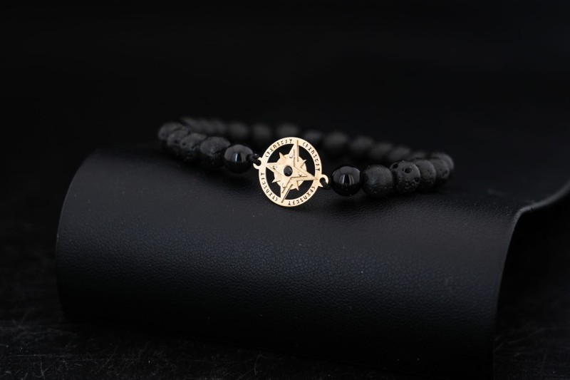 Męski kompas ze złota bransoletka Runy.jpg