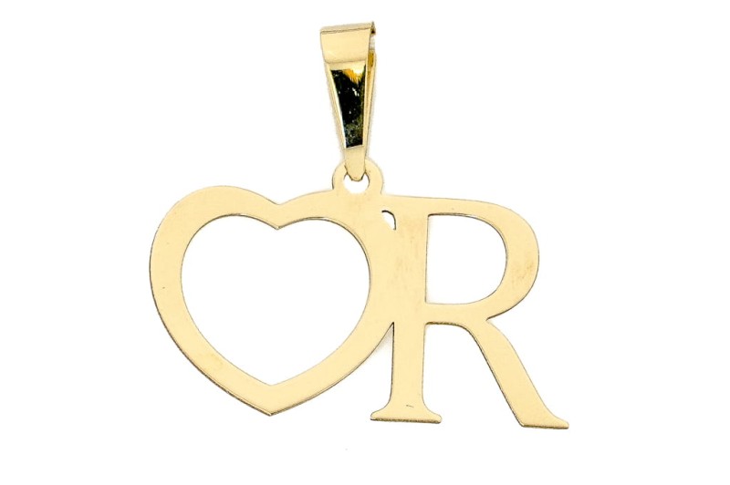 Złota literka R z sercem zawieszka.jpg