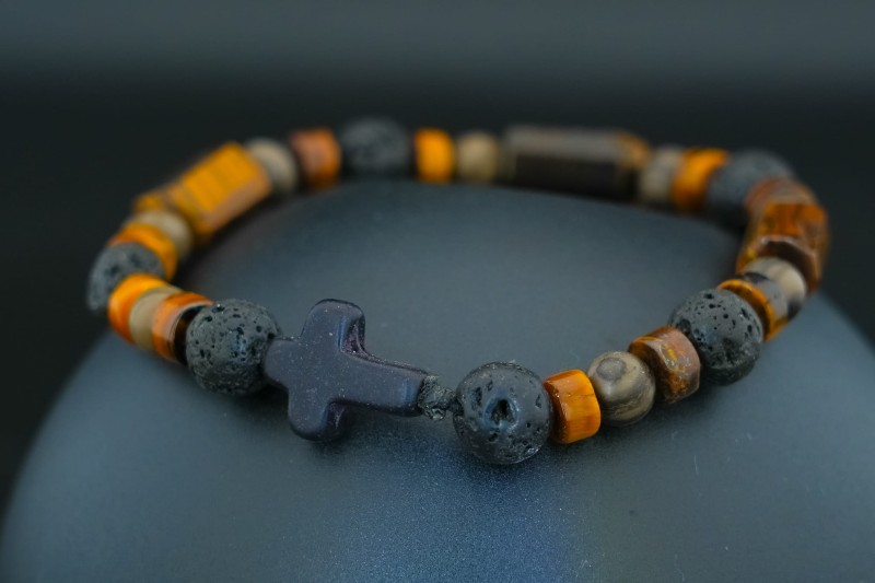 Tygrysie oko krzyż biżuteria dla mężczyzn.jpg