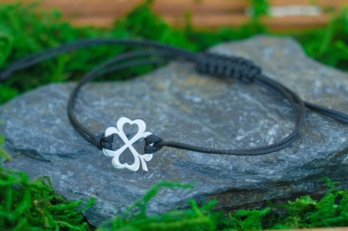 Srebrna Bransoletka Koniczynka