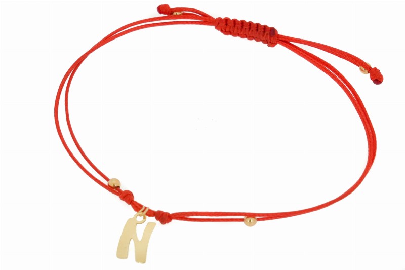 bransoletka sznurkowa złota literka.jpg