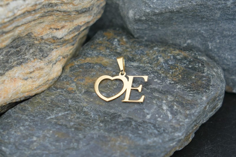 Serce Litera alfabetu złoto 585.jpg