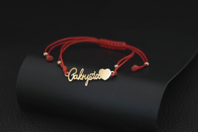 Elegancka bransoletka z imieniem Gabrysia i serduszkiem.jpg