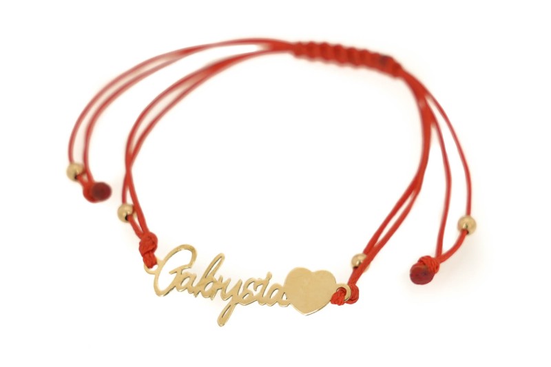 złote imie grabrysia 585 na sznurku i ze złotymi kulkami.jpg